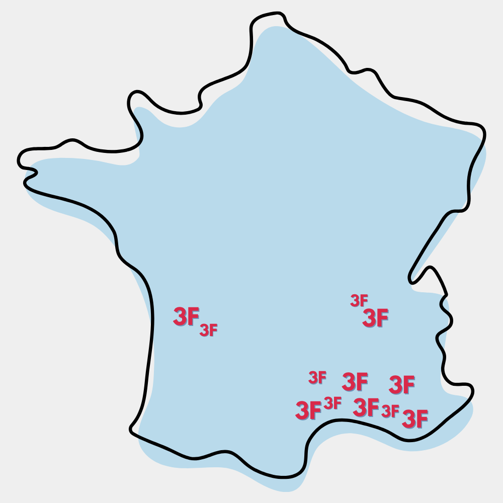 zones d'interventions carte 3FSCAN Scan 3D bâtiment; zones d'intervention en scan 3D à marseille