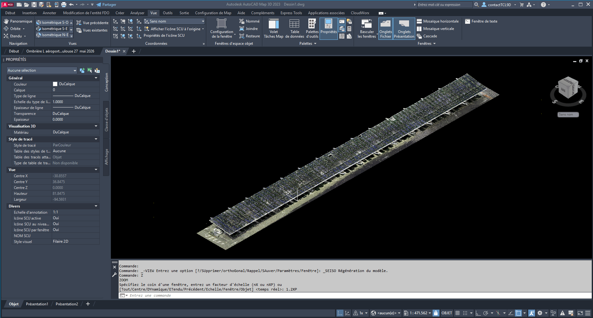 Autocad map 3D parking aéroport de Toulouse - dessin .dwg